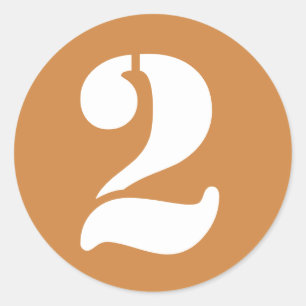 Sticker Rond Numéro 2 Deux Numéros de gabarit d'or au Pérou 