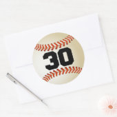 Sticker Rond Numéro 30 Baseball (Enveloppe)