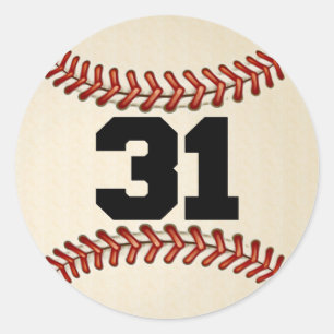 Sticker Rond Numéro 31 Baseball