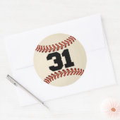 Sticker Rond Numéro 31 Baseball (Enveloppe)