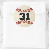 Sticker Rond Numéro 31 Baseball (Sac)