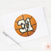 Sticker Rond Numéro 31 Basketball (Enveloppe)