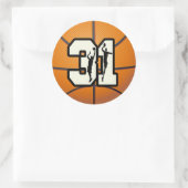 Sticker Rond Numéro 31 Basketball (Sac)