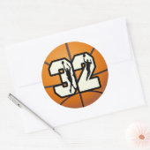 Sticker Rond Numéro 32 Basketball (Enveloppe)