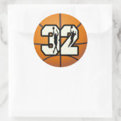 Sticker Rond Numéro 32 Basketball (Sac)