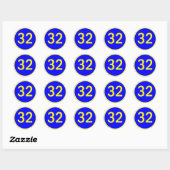 Sticker Rond numéro 32 dans un cercle (Feuille)