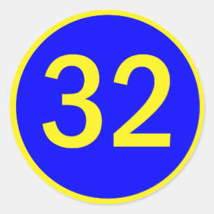 Sticker Rond numéro 32 dans un cercle