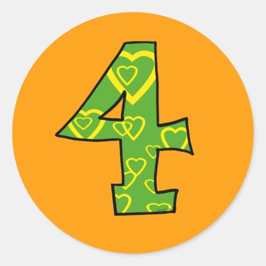 Sticker Rond Numéro 4 (Devant)