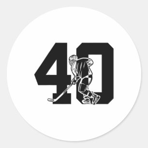 Sticker Rond Numéro 40 Ans Hockey sur glace 40e Anniversaire