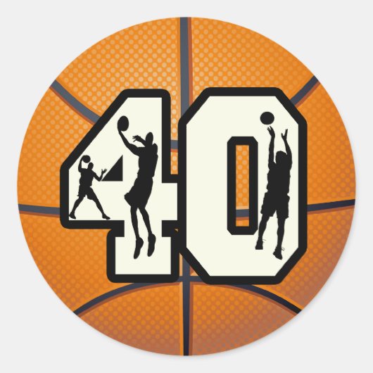 Sticker Rond Numéro 40 Basketball (Devant)