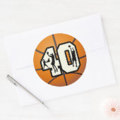 Sticker Rond Numéro 40 Basketball (Enveloppe)