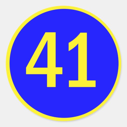 Sticker Rond numéro 41 dans un cercle (Devant)
