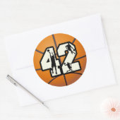 Sticker Rond Numéro 42 Basketball (Enveloppe)