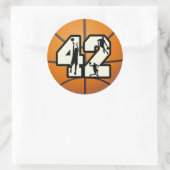 Sticker Rond Numéro 42 Basketball (Sac)