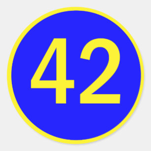 Sticker Rond numéro 42 dans un cercle