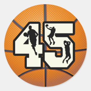 Sticker Rond Numéro 45 Basketball
