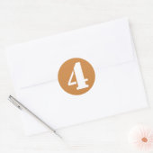 Sticker Rond Numéro 4 Quatre Pérou Numéros de crayon d'or par J (Enveloppe)