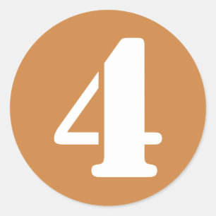 Sticker Rond Numéro 4 Quatre Pérou Numéros de crayon d'or par J