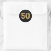 Sticker Rond Numéro 50 Cinquante Texte Iridescendant (Sac)