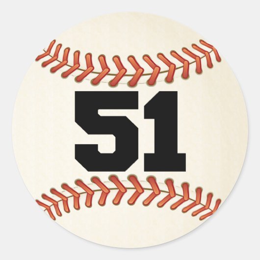 Sticker Rond Numéro 51 Baseball (Devant)
