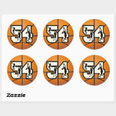 Sticker Rond Numéro 54 Basketball (Feuille)