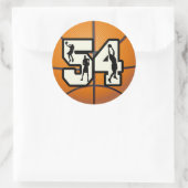 Sticker Rond Numéro 54 Basketball (Sac)