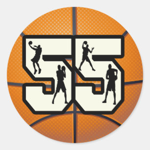 Sticker Rond Numéro 55 Basketball