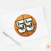 Sticker Rond Numéro 55 Basketball (Enveloppe)