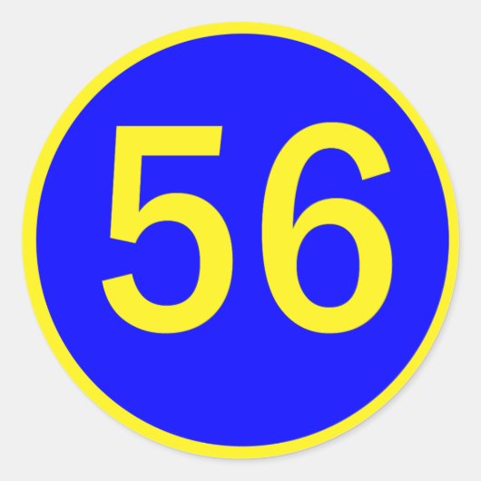 Sticker Rond numéro 56 dans un cercle (Devant)
