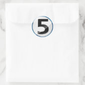 Sticker Rond Numéro 5 Baguette bleue (Sac)