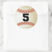 Sticker Rond Numéro 5 Baseball (Sac)