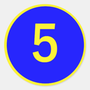 Sticker Rond numéro 5 dans un cercle
