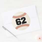 Sticker Rond Numéro 62 Baseball (Enveloppe)