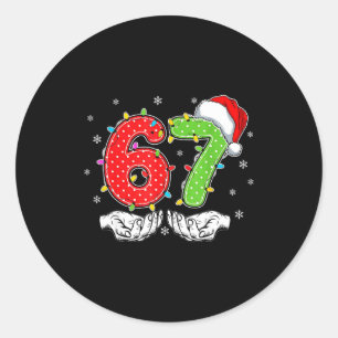 Sticker Rond Numéro 67 Correspondant Six Sept 6 7 Mème 6-7 Noël