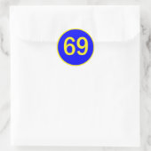 Sticker Rond numéro, 69, dans un cercle (Sac)