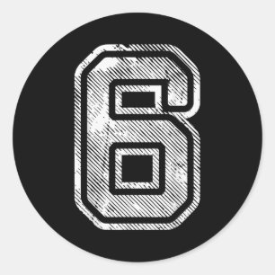 Sticker Rond Numéro 6 Drôle de correspondance 67 Meme Halloween
