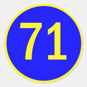 Sticker Rond numéro, 71, dans un cercle