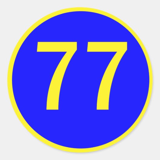Sticker Rond numéro, 77, dans un cercle (Devant)