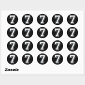 Sticker Rond Numéro 7 67 Mème Correspondant (Feuille)