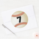 Sticker Rond Numéro 7 Baseball (Enveloppe)