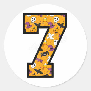 Sticker Rond Numéro 7 Citation drôle de mème 6 7 Six Sept Hallo