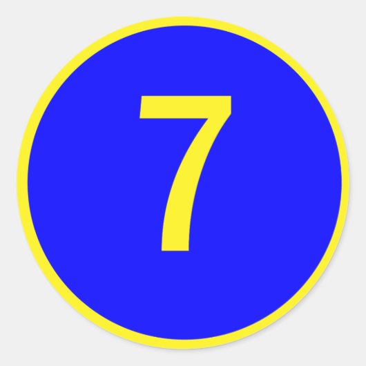 Sticker Rond numéro 7 dans un cercle (Devant)