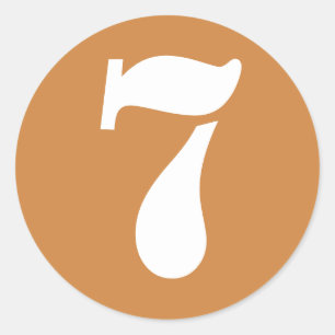 Sticker Rond Numéro 7 Sept Numéros d'or du Pérou par Janz