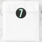 Sticker Rond Numéro #7 Sport Blanc Numéro vert (Sac)