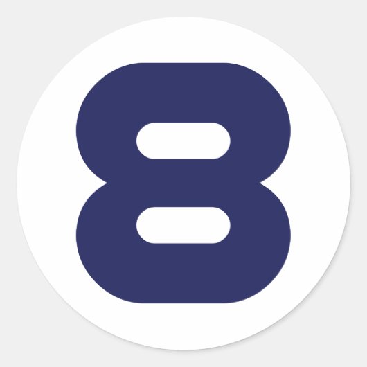 Sticker Rond Numéro 8 (Devant)