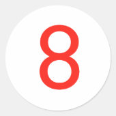 Sticker Rond Numéro 8 (Devant)