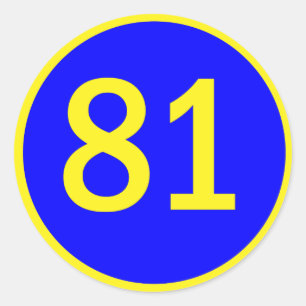 Sticker Rond numéro, 81, dans un cercle