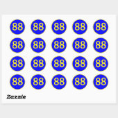 Sticker Rond numéro, 88, dans un cercle (Feuille)