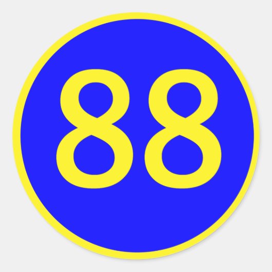 Sticker Rond numéro, 88, dans un cercle (Devant)