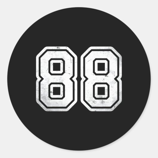 Sticker Rond Numéro 88 White Sports Jersey 88E (Devant)